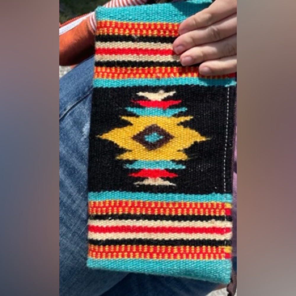 American Darling Southwestern Patterned Bag with Orange and Multicolor Design